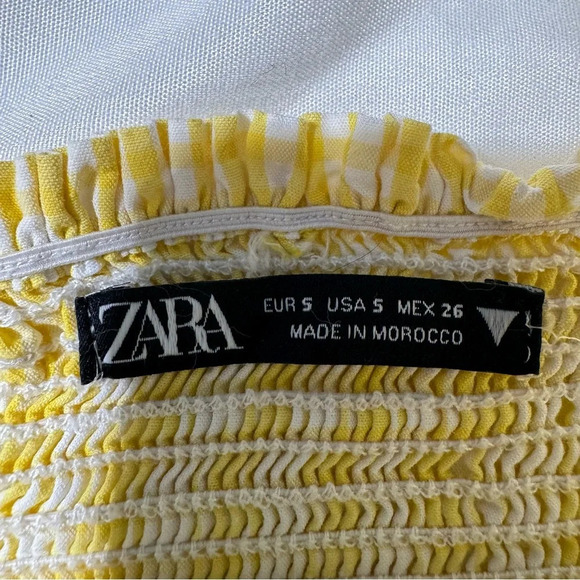 Zara Cropped Top Side Zip Frilly Straps Elastic Back Size Small - Picture 5 of 11